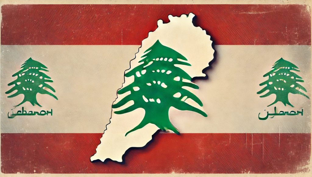 Lebanon Flag Map